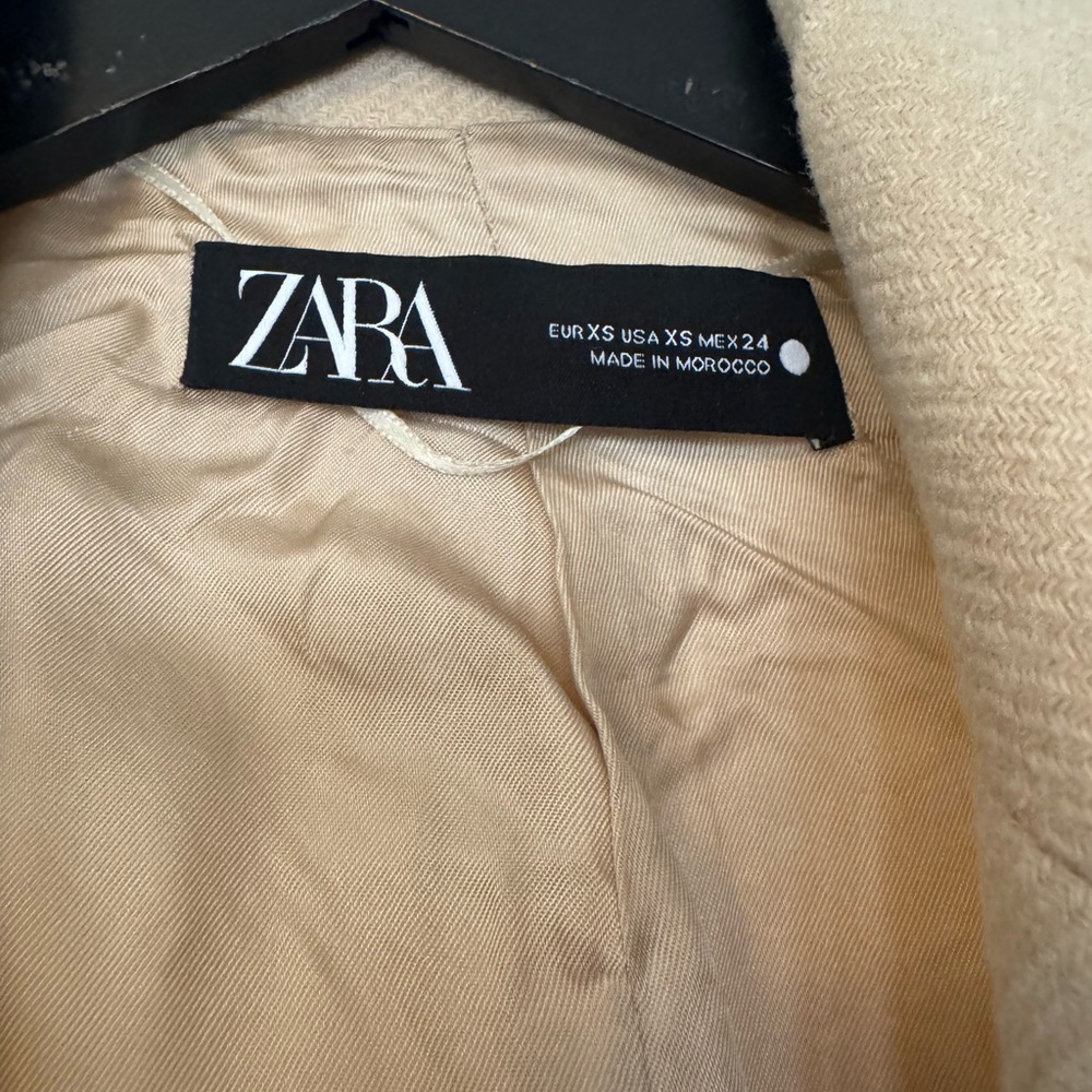 Zara Tan Double-Breasted Trench Coat - Picture 6 of 7